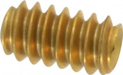 Value Collection - #6-32 UNC, 1/4" OAL, Cup Point Set Screw - Brass, 1/16" Key - Exact Tooling