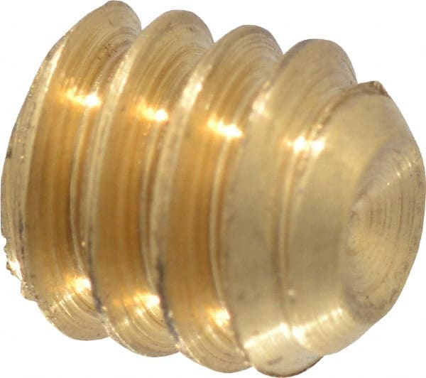 Value Collection - #10-24 UNC, 3/16" OAL, Cup Point Set Screw - Brass, 3/32" Key - Exact Tooling