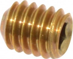 Value Collection - 5/16-18 UNC, 3/8" OAL, Cup Point Set Screw - Brass, 5/32" Key - Exact Tooling