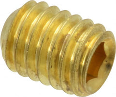 Value Collection - 3/8-16 UNC, 1/2" OAL, Cup Point Set Screw - Brass, 3/16" Key - Exact Tooling