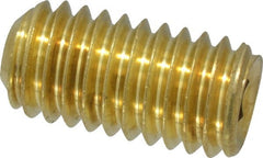 Value Collection - 3/8-16 UNC, 3/4" OAL, Cup Point Set Screw - Brass, 3/16" Key - Exact Tooling