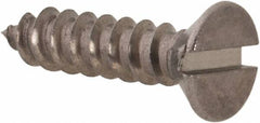 Value Collection - #4, 1/2" OAL, Slotted Drive, Flat Head Wood Screw - Stainless Steel, Grade 18-8 - Exact Tooling