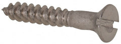 Value Collection - #4, 3/4" OAL, Slotted Drive, Flat Head Wood Screw - Stainless Steel, Grade 18-8 - Exact Tooling