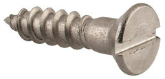 Value Collection - #8, 3/4" OAL, Slotted Drive, Flat Head Wood Screw - Stainless Steel, Grade 18-8 - Exact Tooling