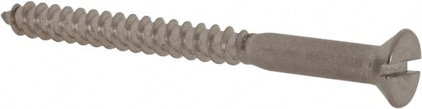 Value Collection - #8, 2" OAL, Slotted Drive, Flat Head Wood Screw - Stainless Steel, Grade 18-8 - Exact Tooling
