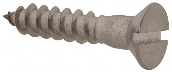 Value Collection - #10, 1" OAL, Slotted Drive, Flat Head Wood Screw - Exact Tooling