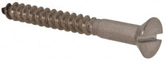 Value Collection - #10, 1-3/4" OAL, Slotted Drive, Flat Head Wood Screw - Stainless Steel, Grade 18-8 - Exact Tooling