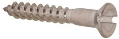 Value Collection - #12, 1-1/2" OAL, Slotted Drive, Flat Head Wood Screw - Stainless Steel, Grade 18-8 - Exact Tooling