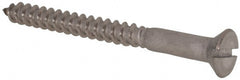 Value Collection - #12, 2-1/2" OAL, Slotted Drive, Flat Head Wood Screw - Stainless Steel, Grade 18-8 - Exact Tooling