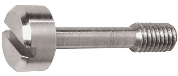 Electro Hardware - Slotted Drive #4-40 UNC 15/32" Length Under Head Captive Screw - 18-8 Stainless Steel, 1/4" Head Diam, 1/8" Head Height, Uncoated - Exact Tooling