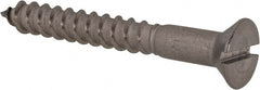 Value Collection - #14, 2" OAL, Slotted Drive, Flat Head Wood Screw - Stainless Steel, Grade 18-8 - Exact Tooling