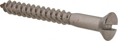 Value Collection - #8, 1-1/2" Length Under Head, Slotted Drive, Oval Head Wood Screw - Stainless Steel, Grade 18-8 - Exact Tooling