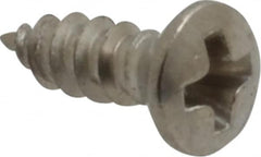 Value Collection - #4 Oval Head Phillips Sheet Metal Screw - Stainless Steel, 3/8" OAL, Grade 18-8 - Exact Tooling