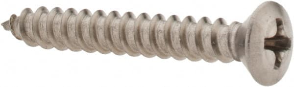 Value Collection - #8 Oval Head Phillips Sheet Metal Screw - Stainless Steel, 1-1/4" OAL, Grade 18-8 - Exact Tooling