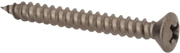 Value Collection - #8 Oval Head Phillips Sheet Metal Screw - Stainless Steel, 1-1/2" OAL, Grade 18-8 - Exact Tooling