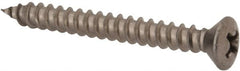Value Collection - #8 Oval Head Phillips Sheet Metal Screw - Stainless Steel, 1-1/2" OAL, Grade 18-8 - Exact Tooling