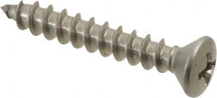 Value Collection - #10 Oval Head Phillips Sheet Metal Screw - Stainless Steel, 1-1/4" OAL, Grade 18-8 - Exact Tooling