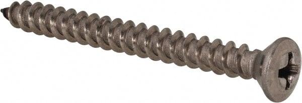 Value Collection - #10 Oval Head Phillips Sheet Metal Screw - Stainless Steel, 2" OAL, Grade 18-8 - Exact Tooling