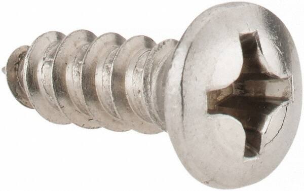 Value Collection - #12 Oval Head Phillips Sheet Metal Screw - Stainless Steel, 3/4" OAL, Grade 18-8 - Exact Tooling