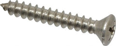 Value Collection - #12 Oval Head Phillips Sheet Metal Screw - Stainless Steel, 1-1/2" OAL, Grade 18-8 - Exact Tooling