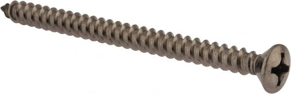 Value Collection - #12 Oval Head Phillips Sheet Metal Screw - Stainless Steel, 3" OAL, Grade 18-8 - Exact Tooling