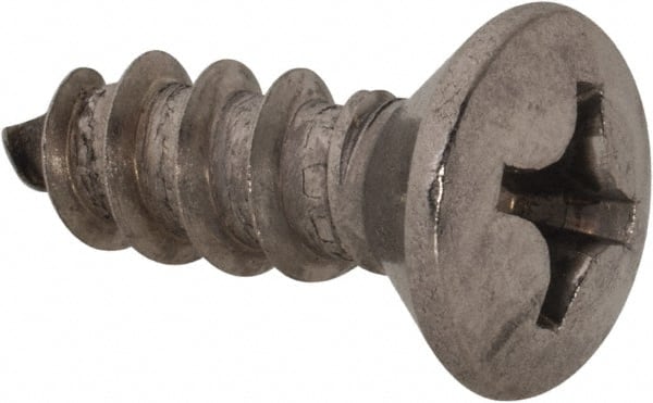 Value Collection - #14 Oval Head Phillips Sheet Metal Screw - Stainless Steel, 3/4" OAL, Grade 18-8 - Exact Tooling