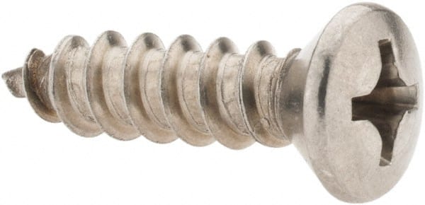Value Collection - #14 Oval Head Phillips Sheet Metal Screw - Stainless Steel, 1" OAL, Grade 18-8 - Exact Tooling