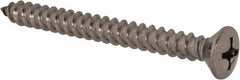 Value Collection - #14 Oval Head Phillips Sheet Metal Screw - Stainless Steel, 2-1/2" OAL, Grade 18-8 - Exact Tooling