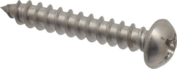 Value Collection - #8 Round Head Phillips Sheet Metal Screw - Stainless Steel, 1" Length Under Head, Grade 18-8 - Exact Tooling
