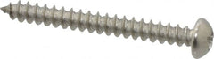 Value Collection - #8 Round Head Phillips Sheet Metal Screw - Stainless Steel, 1-1/2" Length Under Head, Grade 18-8 - Exact Tooling