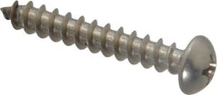 Value Collection - #10 Round Head Phillips Sheet Metal Screw - Stainless Steel, 1-1/4" Length Under Head, Grade 18-8 - Exact Tooling