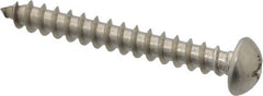 Value Collection - #10 Round Head Phillips Sheet Metal Screw - Stainless Steel, 1-1/2" Length Under Head, Grade 18-8 - Exact Tooling