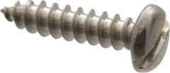 Value Collection - #4 Pan Head Slotted Sheet Metal Screw - Stainless Steel, 1/2" Length Under Head, Grade 18-8 - Exact Tooling