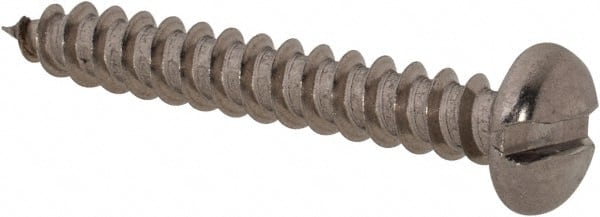 Value Collection - #6 Pan Head Slotted Sheet Metal Screw - Stainless Steel, 1" Length Under Head, Grade 18-8 - Exact Tooling