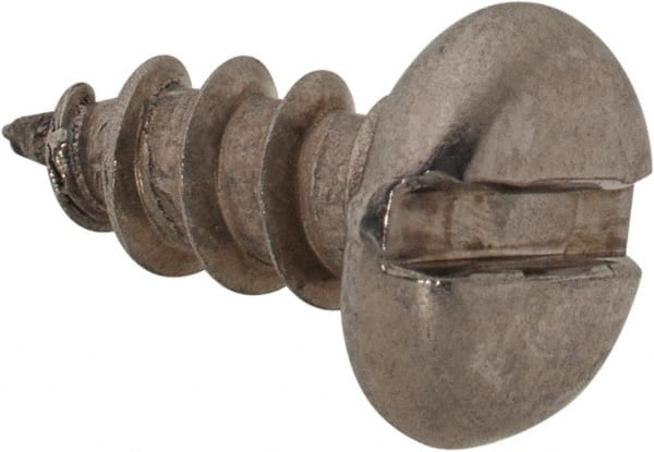 Value Collection - #8 Pan Head Slotted Sheet Metal Screw - Stainless Steel, 3/8" Length Under Head, Grade 18-8 - Exact Tooling