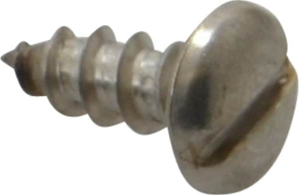 Value Collection - #10 Pan Head Slotted Sheet Metal Screw - Stainless Steel, 1/2" Length Under Head, Grade 18-8 - Exact Tooling