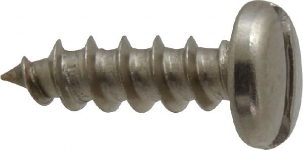 Value Collection - #10 Pan Head Slotted Sheet Metal Screw - Stainless Steel, 5/8" Length Under Head, Grade 18-8 - Exact Tooling