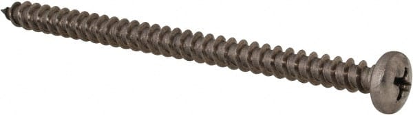 Value Collection - #10 Pan Head Phillips Sheet Metal Screw - Stainless Steel, 3" Length Under Head, Grade 18-8 - Exact Tooling