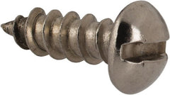 Value Collection - #8 Round Head Slotted Sheet Metal Screw - Stainless Steel, 1/2" Length Under Head, Grade 18-8 - Exact Tooling
