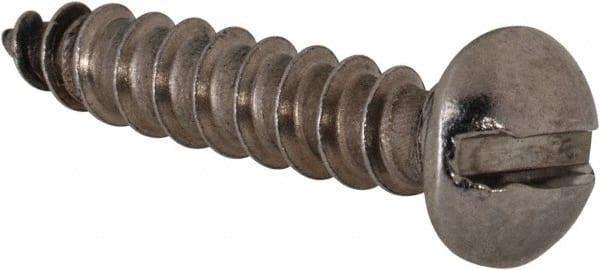 Value Collection - #8 Round Head Slotted Sheet Metal Screw - Stainless Steel, 3/4" Length Under Head, Grade 18-8 - Exact Tooling