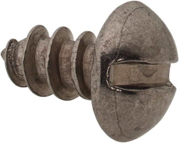 Value Collection - #10 Round Head Slotted Sheet Metal Screw - Stainless Steel, 3/8" Length Under Head, Grade 18-8 - Exact Tooling