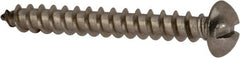 Value Collection - #10 Round Head Slotted Sheet Metal Screw - Stainless Steel, 1-1/2" Length Under Head, Grade 18-8 - Exact Tooling