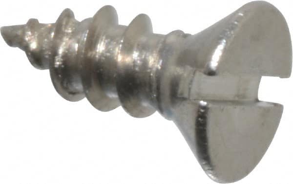 Value Collection - #2 Flat Head Slotted Sheet Metal Screw - Stainless Steel, 1/4" OAL, Grade 18-8 - Exact Tooling