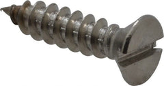 Value Collection - #4 Flat Head Slotted Sheet Metal Screw - Stainless Steel, 1/2" OAL, Grade 18-8 - Exact Tooling