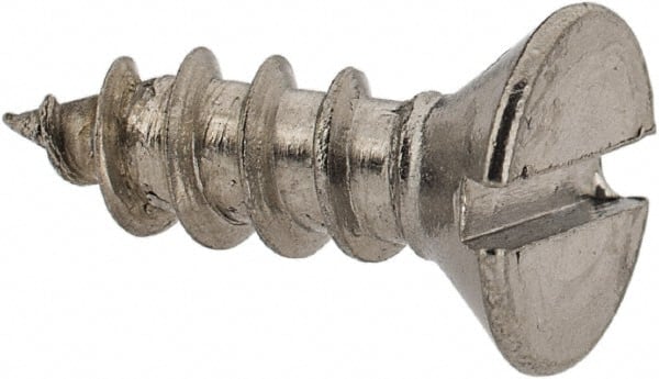 Value Collection - #8 Flat Head Slotted Sheet Metal Screw - Stainless Steel, 1/2" OAL, Grade 18-8 - Exact Tooling