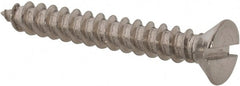Value Collection - #8 Flat Head Slotted Sheet Metal Screw - Stainless Steel, 1-1/4" OAL, Grade 18-8 - Exact Tooling