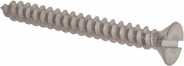 Value Collection - #8 Flat Head Slotted Sheet Metal Screw - Stainless Steel, 1-1/2" OAL, Grade 18-8 - Exact Tooling