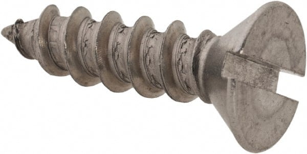 Value Collection - #10 Flat Head Slotted Sheet Metal Screw - Stainless Steel, 3/4" OAL, Grade 18-8 - Exact Tooling