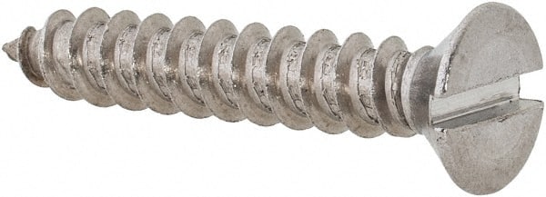 Value Collection - #14 Flat Head Slotted Sheet Metal Screw - Stainless Steel, 1-1/2" OAL, Grade 18-8 - Exact Tooling