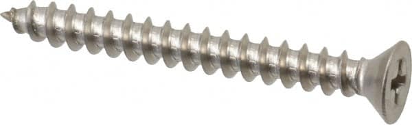 Value Collection - #10 Flat Head Phillips Sheet Metal Screw - Stainless Steel, 1-3/4" OAL, Grade 18-8 - Exact Tooling